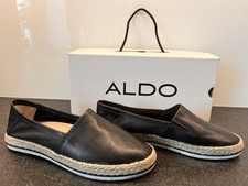 Schwarze ALDO Espandrille Ibienna 37,5 Neuwertig OVP Echtleder Portugal Sommer