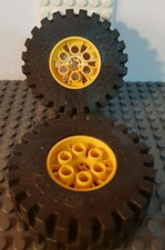Lego Technic Rad Reifen Räder 20x30 mit gelber Felge 2er Pack  #Pf#