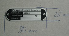 Typenschild Vespa-G.m.b.H