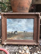 Art Davids Coxfarbene Pastellfarben-Reisende in einer stürmischen Landschaft - 20x25cm