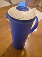 Tupperware Thermowächter 1 Liter Kanne Kaffeekanne Teekanne Blau 30cm