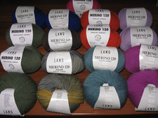Wollpaket Lang Yarns Merino 120 verschiedene Farben ca. 850g neuwertig