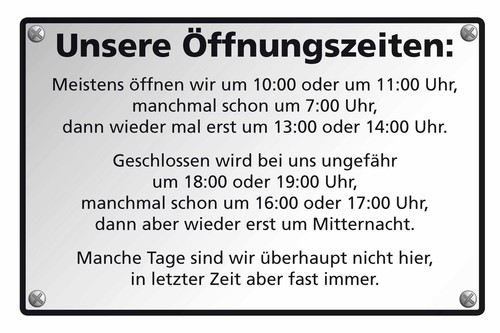 Blechschild unsere - ,