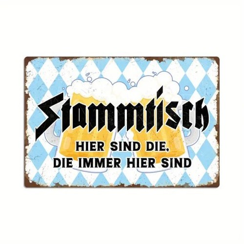 Blechschild stammtisch hier - stammtisch,