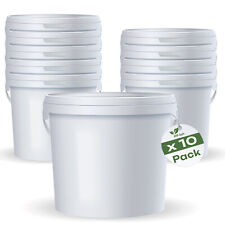 10 x 10L Set Eimer mit Deckel 10 Liter Leereimer weiß lebensmittelecht TOP PP