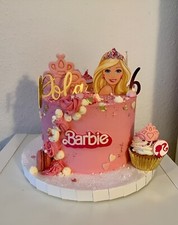 Essbar Barbie Fondant Zuckermasse Tortenaufleger Torte + Topper