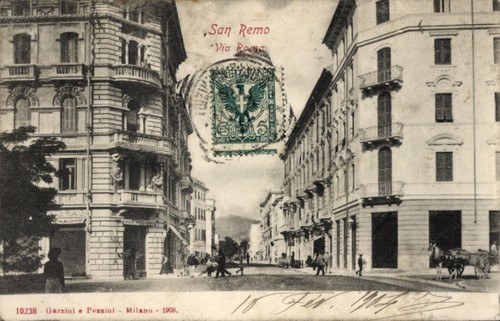 San remo ligurien via - ak,