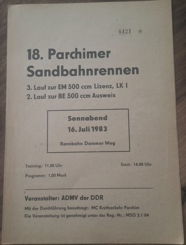 Speedway programm sandbahn - programm,