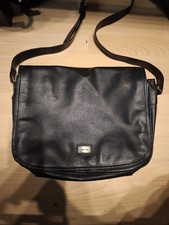 Herren Umhängetasche Laptop Tasche Schwarz David Jones Leder