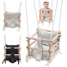 Kinderschaukel Schaukel Kindersitz Gartenschaukel 3-in-1 Babyschaukel Massivholz