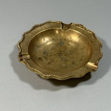 Kleiner Messing Aschenbecher Ascher Rund Ø13 cm Vintage Antik Alt
