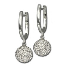 SilberDream weiß Ohrringe Swarovski Elements 925 Silber Damen Creolen GSO204