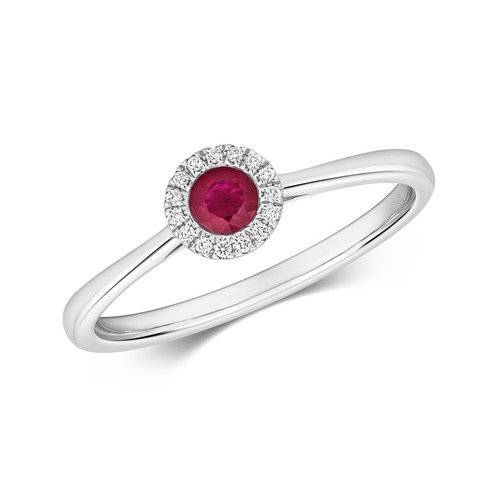 Cluster ring weißgold - 9, kt