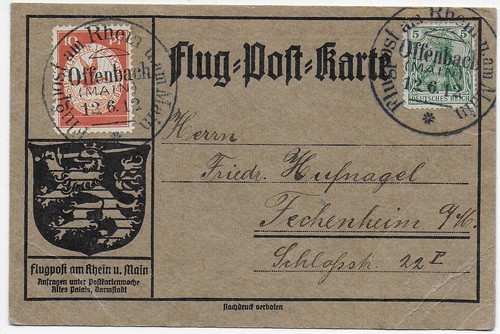1912 flug post karte - dr, flug-post-karte