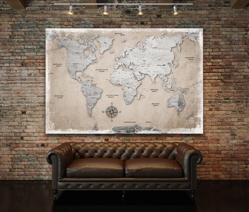 Acrylglas wandbild weltkarte - wandbild,