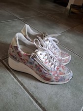 Sneaker Naturläufer Gr.38 Weite K Extra Weite, Hoher Keilabsatz 6,5cm,RV, Blumen