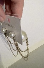 Perlen Ohrringe mit Kette -