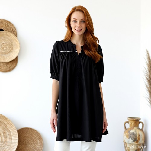 Boho peasant longshirt tunika - peasant,
