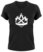 Zimmerer Zimmermann Zunft Logo Damen T-Shirt Zunftzeichen Zunftlogo Wappen Sign