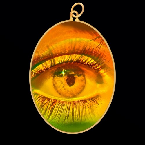 Hologramm anhänger gold - hologramm,