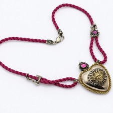 Antike Silber 835 Herz-Kette mit Cherub-Engel