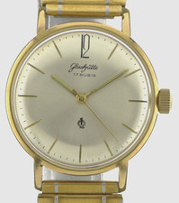 GUB Glashütte Q1 Güteuhr Kal. 70.3 vergoldete Vintage Herrenuhr 1964-1971