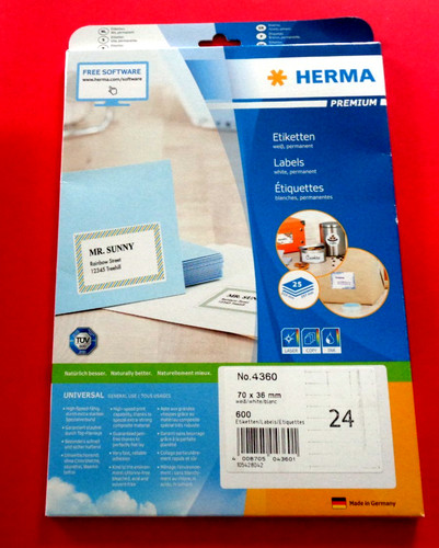 600 herma etiketten 4360 weiß - herma,