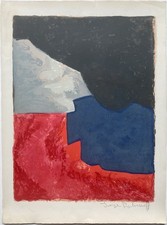 Serge Poliakoff, Composition en rouge, gris et noir, 1960, Grafik, Lithogr., sig