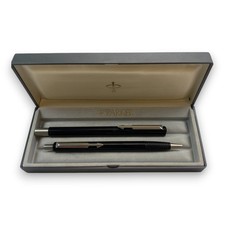 Parker Set Füller & Kugelschreiber Schwarz im Etui – Vintage Schreibset