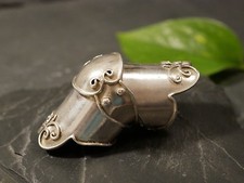 Ausgefallener 925 Silber Ring Gliederring Rüstungs Optik Plattenrüstung VTG 