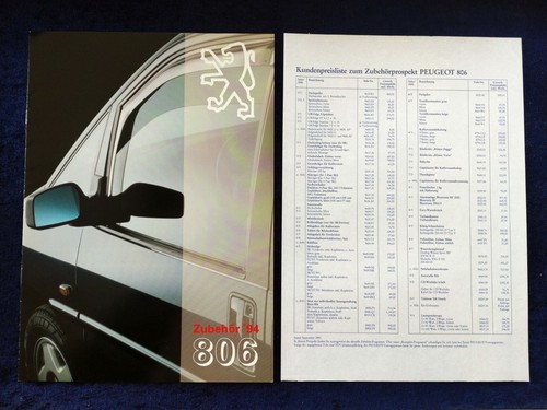 Peugeot 806 zubehör prospekt - zubehör,