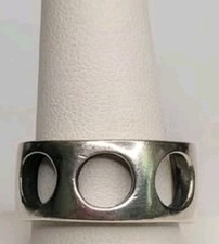 NOS Sterlingsilber 14G 1/2"W offener Kreis Bandring Größe 9,75