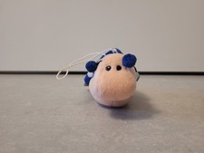 Plüsch Stofftier: Steinbeck Schnecke blau gepunktet mit Etikett ca. 10 cm groß