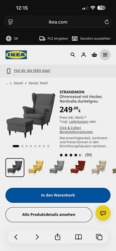 Ikea strandmon ohrensessel - ikea,