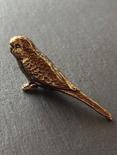 Wellensittich aus Messing | Detailreiche Tierfigur | Dekofigur Vogel Metall