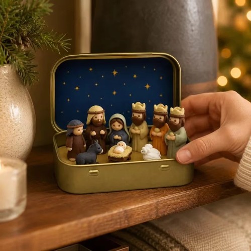 Mini weihnachtskrippe set - mini, in