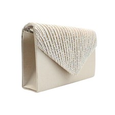 Damen-Clutch Satin Strass