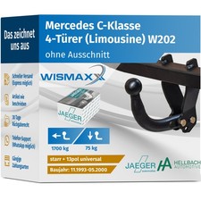 ANHÄNGERKUPPLUNG für Mercedes C-Klasse 93-00 starr HELLBACH +13pol E-Satz ABE