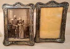 2 antike Bilderrahmen Sterling Silber England (1x mit altem Foto)