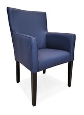 Blaues Echtleder Stuhl Sessel