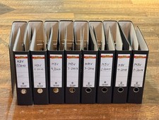 Büro Ordner DIN A4, 8,0 cm breit, schwarz marmorierter Karton - 16 Stück