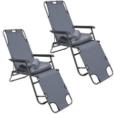 2er Set Garten Liegestuhl Klappbar - 178x60 Relaxliege Gartenstuhl Campingliege