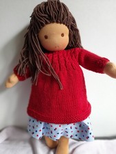 ❤ Stoffpuppe nach Waldorfart, Puppe Handarbeit, ca. 36 cm
