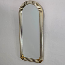 Wandspiegel Vintage Art Deco Stil Spiegel Holzrahmen Silber / Gold 80x34cm