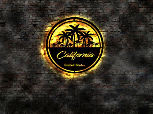 Led deko california usa - 3d,