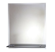 Badspiegel mit Ablage Badezimmerspiegel Spiegel und Facettenschlif ca. 60x80 cm