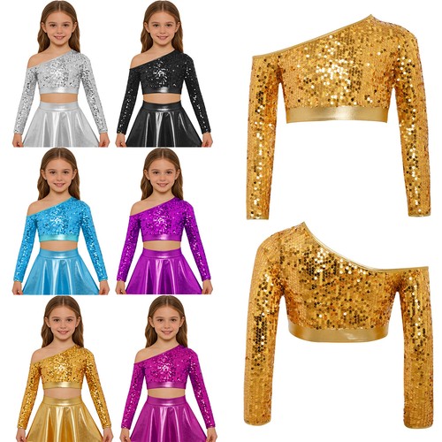 Mädchen langarm tanz crop top - langarm,