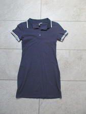 H&M Divided Kleid Poloshirt lang Polo-Kleid Gr. S dunkelblau 100% Baumwolle