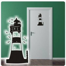 Türaufkleber Wandtattoo Leuchtturm Roter Sand Nordsee Maritim Bad WC T445