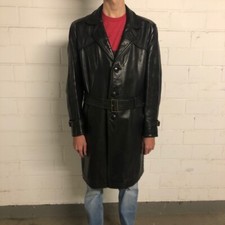 Antiker schwerer, alter Ledermantel, Herren, Gr. L Kradmelder NSU BMW DKW HARLEY